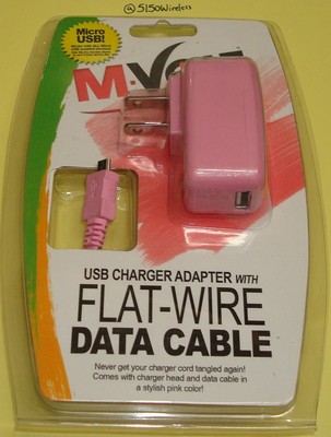 micro usb  PINK DATA CABLE&AC CHARGER for LG G5 / K7 / Tribute 5/ Optimus Zone 3