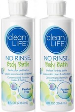 No Rinse BODY BATH Cleanser 8oz  2 bottles  Green