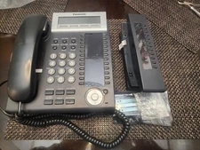 PANASONIC KX-DT343B 3-LINE CORDED SPEAKER PHONE LCD + ADD-ON MODULE KX-NT303B M3