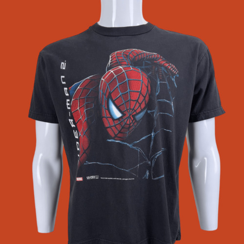 cyber y2k Spiderman Venom Tribal Reflective stretch graphic t-shirt mens  small