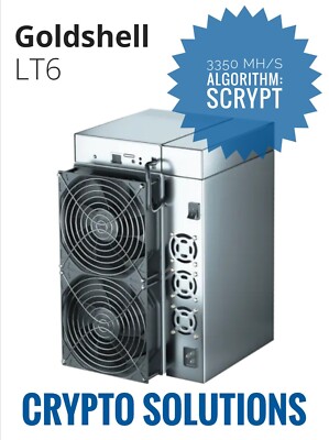 CRYPTO MINER  BTC LTC DOGE Goldshell LT6 3350mh/s Like Antminer L7 BITMAIN ASIC