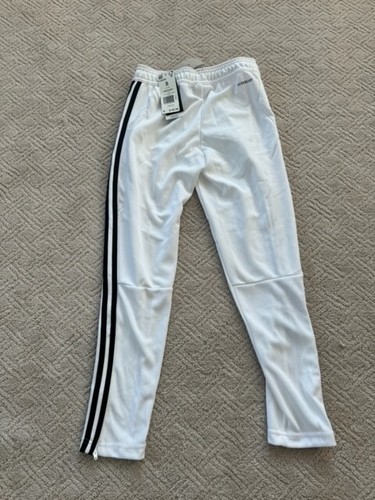 ADIDAS BOYS TIRO 19 TRACK SOCCER PANTS SLIM FIT CLIMACOOL DARK GREY WHITE SMALL - Picture 2 of 3
