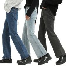 Men Bell Bottom Jeans Retro 60s 70s Flared Denim Pants Slim Fit Trousers Casual