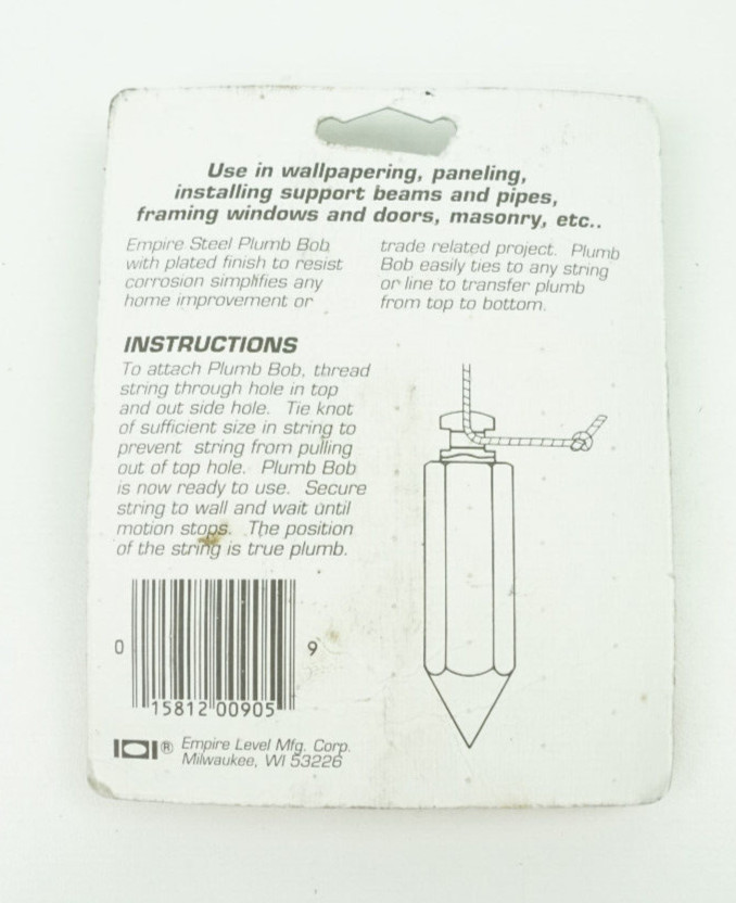 Empire 5 oz. Plomada de acero enchapado en forma hexagonal 905 EE. UU. Foto 2 de 2