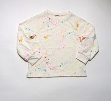 J.CREW CREWCUTS GIRLS IVORY MULTICOLOR CREWNECK PAINT SPLATTER SWEATSHIRT Sz XXS