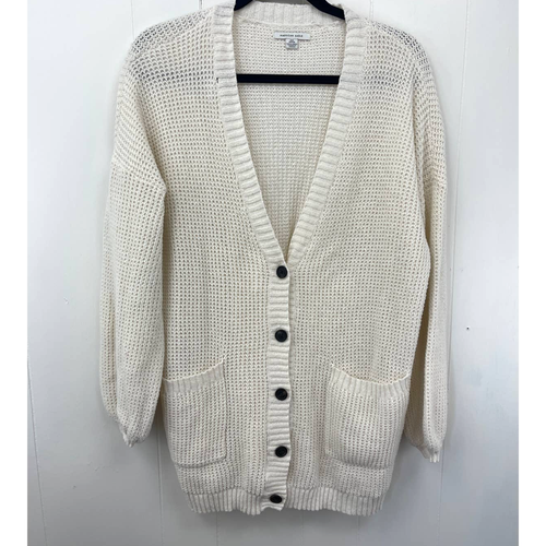 White Womens Cardigan Sweater Size 