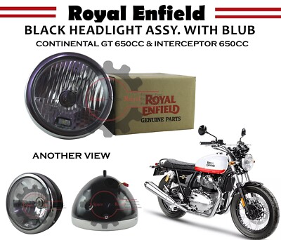 Royal Enfield ''Black Headlight Assembly With Blub'' für Continental Gt/INT 650