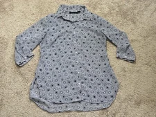 Attention Womens Shirt Size Medium Multicolor Floral Print Classic Button Down