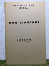 Vintage Don Giovanni WA Mozart Metropolitan Opera Libretto  G. Schirmer 1961