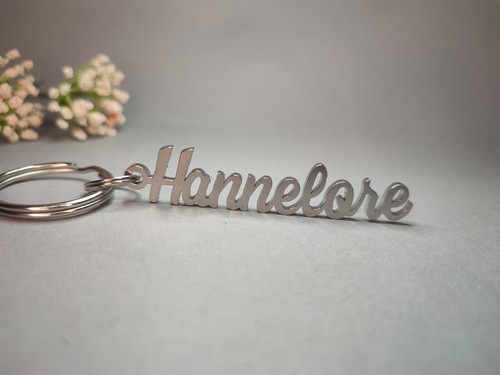 Schlüsselanhänger Hannelore Edelstahl Geschenk Tasche Etui Auto Schlüsselbund