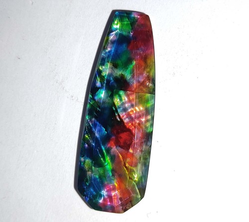57.90 Ct Natural Ammolite Fancy CutOpal -Like Organic Doublet Rare LooseGemstone - Picture 4 of 8