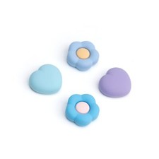 4PCS Thumb Grips for Nintendo Switch/NS OLED/Lite Flowers Blue Purple Soft Caps