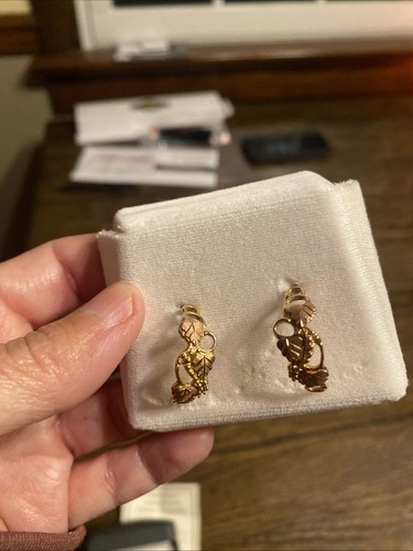 10K YELLOW GOLD BLACK HILLS GOLD EARRINGS VINTAGE RARE - Picture 12 of 12