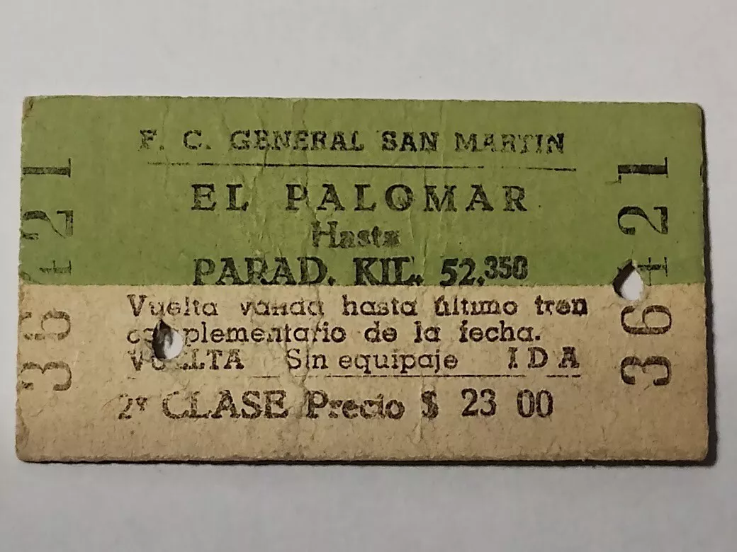 Argentina Ticket Train Ferrocarril General San Martin (X022)