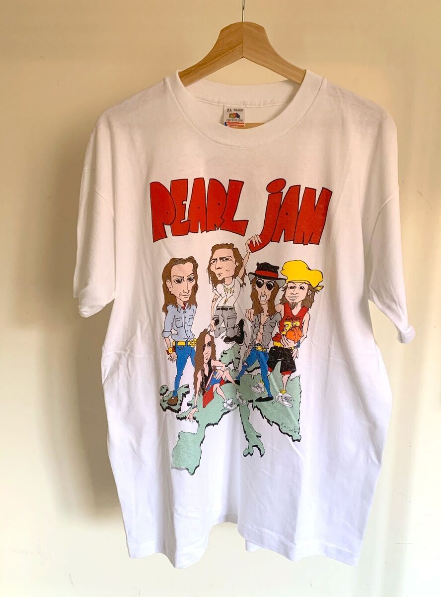 Vintage 80s 90s Pearl Jam World Tour T Shirt Cartoon FOTL Vintage 80s 90s Pearl Jam World Tour T Shirt Cartoon FOTL