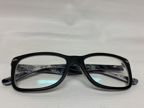 Ray-Ban RB 5228F 5405 53mm Matte Black Rectangle Logo Interior Eyeglasses 17 140 - Picture 3 of 5