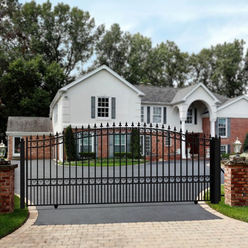 ALEKO London Style Ornamental Steel Single Sliding 18' Garden Yard Driveway Gate - 第 4/18 張圖片