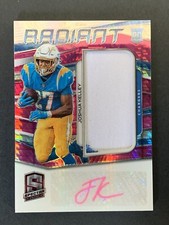 2020 Panini Spectra Joshua Kelley Radiant Rookie Patch Signatures #19 /25 RC