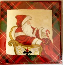 Set of 6 TIMELESS TRADITIONS Holiday Note Cards 5" x 5" - SANTA