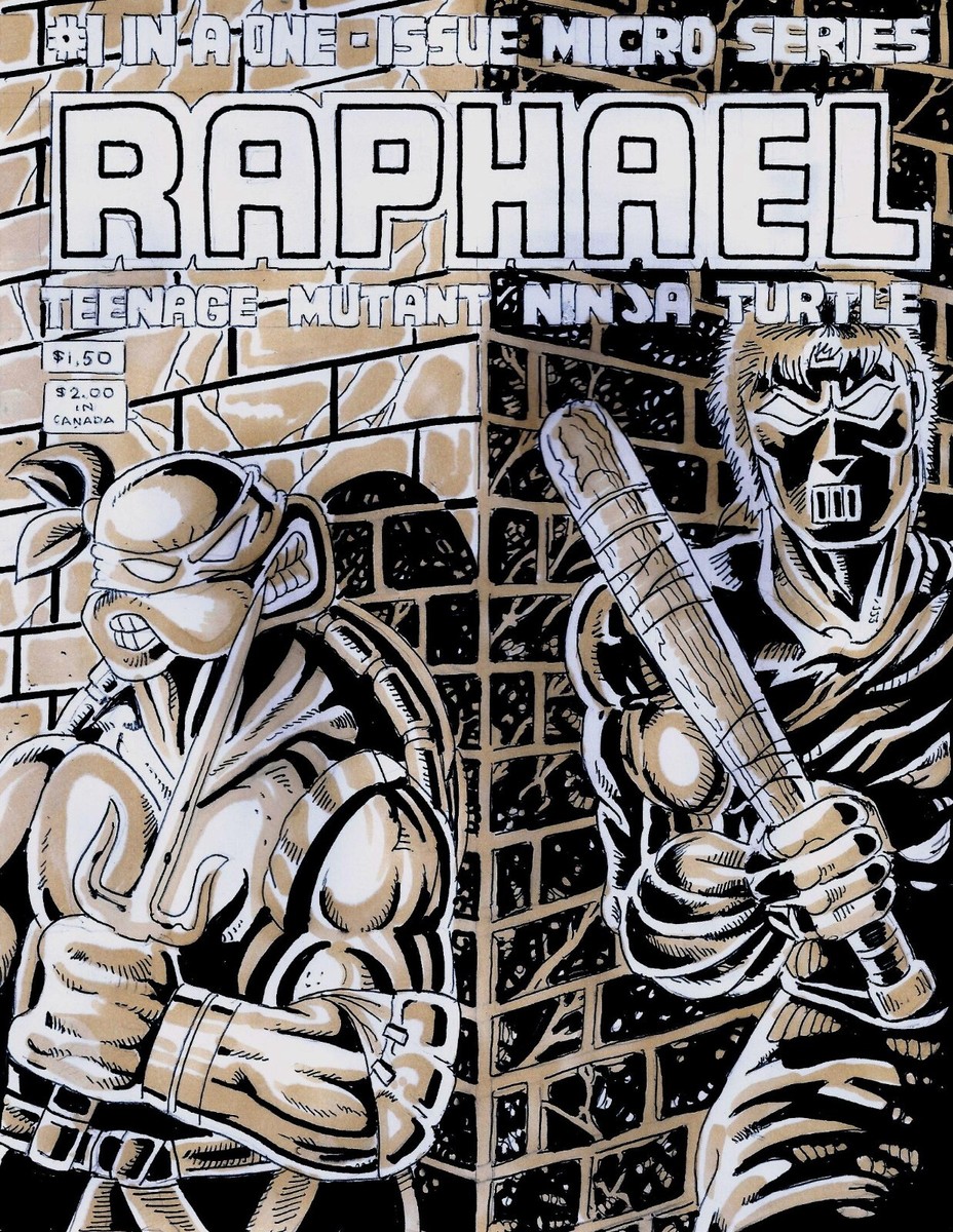 RAPHAEL # 1 COVER RECREATION 1ST CASEY JONES ORIGINAL COMIC ART