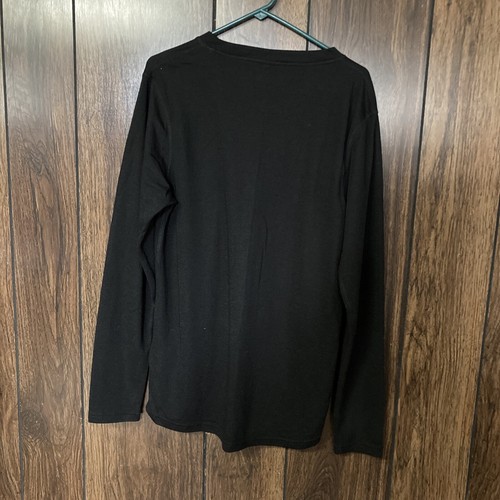 Men’s XL Omni Wool Long Sleeve Black Pullover Shirt Preowned - Picture 2 of 3