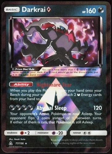 Darkrai ◇ 77/156 Prism Star Rare Ultra Prism Pokemon Holo Near Mint
