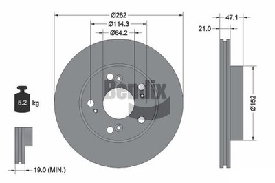 2 PCS BENDIX Braking BDS1814 Brake Disc