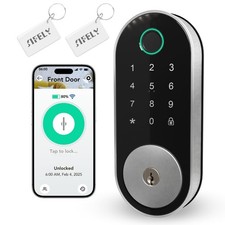 Built-in WiFi Fingerprint Smart Deadbolt with Keypad Keyless Entry Lock for...
