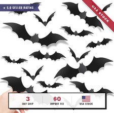 140Pcs Bats Halloween Decor, Real Scary Bat Stickers for Halloween Party