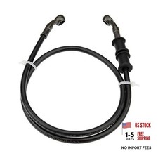 Motorcycles Hydraulic Brake Hose/35.43" Black Braided Clutch Oil Pipe, 90cm