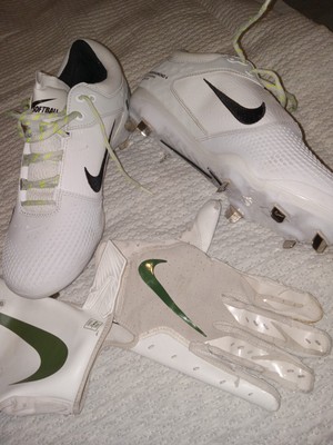 Nike Womens Hyperdiamond 4 Pro Metal Softball Cleats CZ5920-103 White/Black 