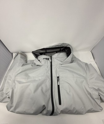 HELLY HANSEN MEN S CREW HOODED MIDLAYER JACKET 2.0 - SIZE: MEN L - 853 GRAY FOG