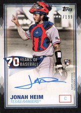 2021 Topps #70YA-JH Jonah Heim 70 Years of Baseball Autograph Auto Black #/199