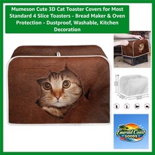 Cute 3D Cat Toaster Covers for 4-Slice Toasters - Dustproof & Washable Decor