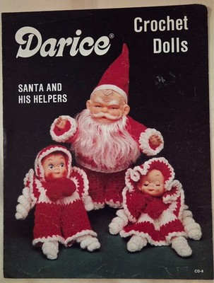 Doll Crochet Patterns SANTA and His Helpers DOLLS Vintage