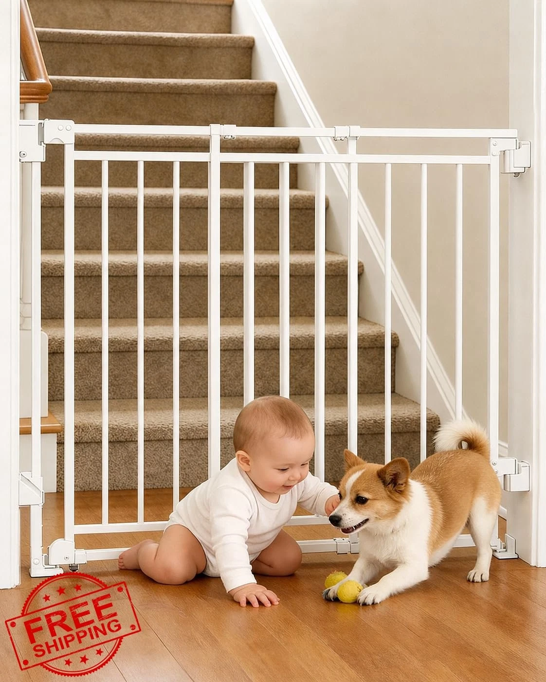 dearlomum Baby Gate White 26.4-43"