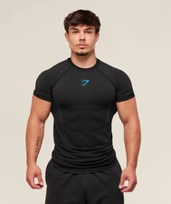 Gymshark Onyx 5.0 Seamless Herren T-Shirt Schwarz Größe L Training Neu OVP
