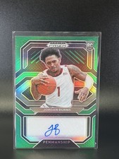 2021 Panini Prizm Draft Picks College Penmanship Green Jordan Burns #CP-JBU Auto
