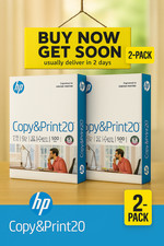 2 Pack HP Copy Print20 Paper 20lb 8.5x11 Copy Printer Paper 1 Ream 500 Sheets