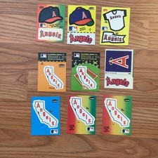 1982-1986 Fleer Baseball Team Logo Stickers. California Angels , Lot Of 9
