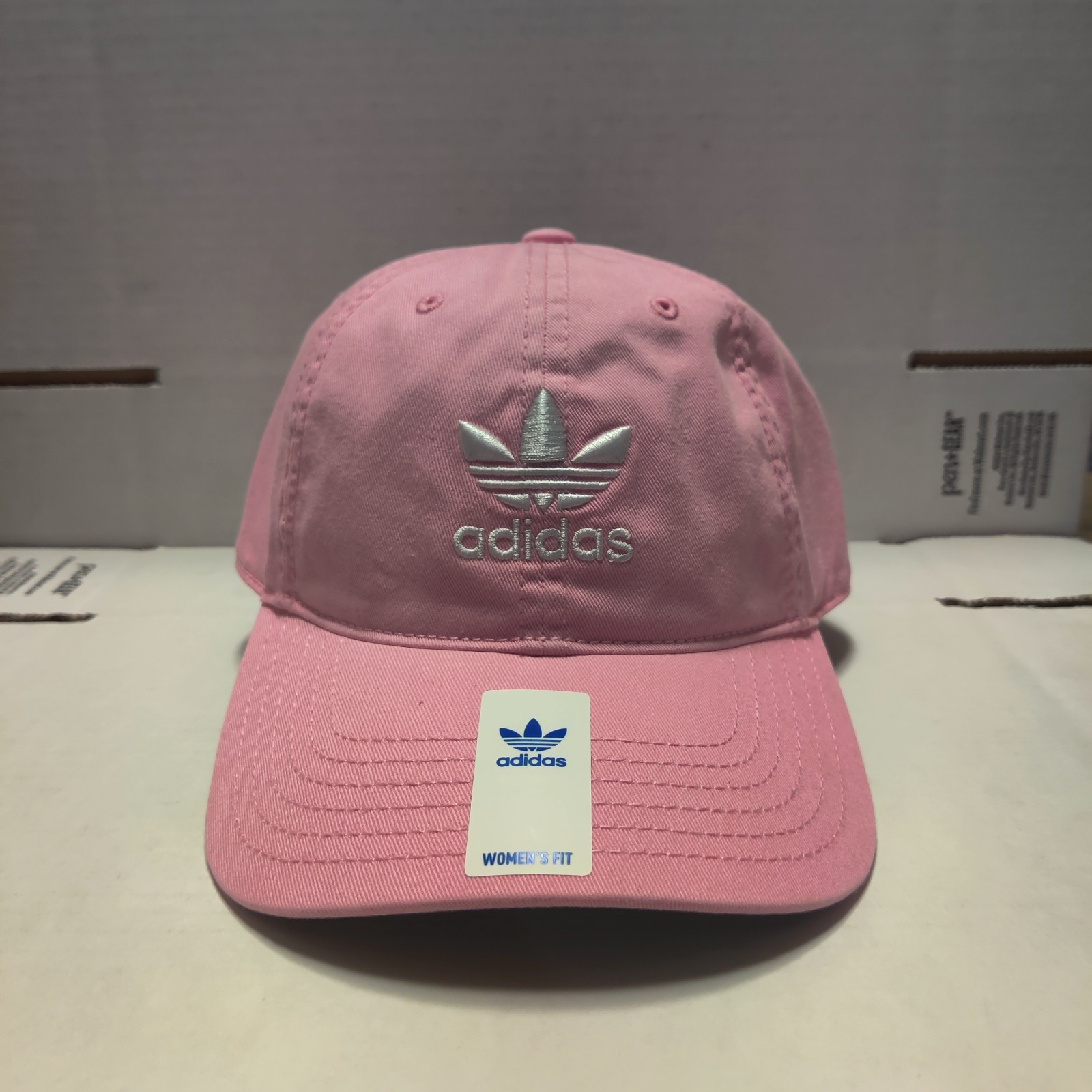 Adidas Hat Cap Strap Back Pink White Trefoil Outdoor Adjusta