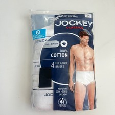 Jockey Classics Mens 3 Pack Full Rise Briefs White 100 Cotton Size 34