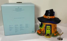 PartyLite Pumpkin Witch Hat House Tealight w/ spinning stars Halloween