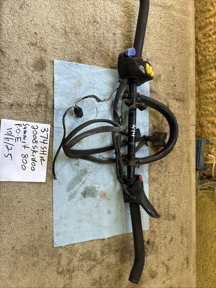 2008 skidoo summit 800 handlebar assembly with switches throttle 374 - Image 2 of 4