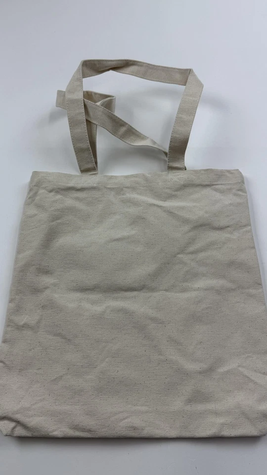 Bolso de Mano Carrera Lona Beige Bolso de Hombro Reutilizable Eco Compras Gafas Logo Foto 3 de 4