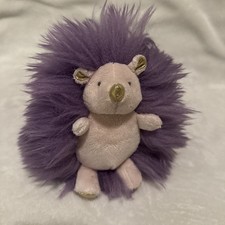 FAO Schwartz Purple Furry Hedgehog Stitched Eyes Plush 7" Stuffed Animal CLEAN