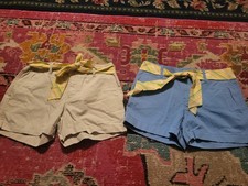 NWT NEW Tommy Hilfiger 2 pairs of belted womens shorts khaki blue size 6 prep