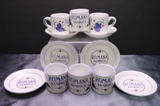 Set of 6 ROMANA SAMBUCA Coffee/Espresso Cups & Saucers Italy Demitasse