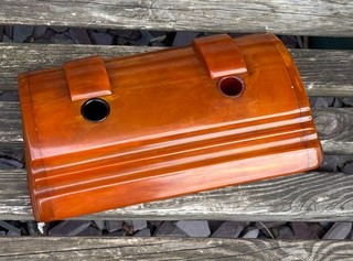 Art Deco Butterscotch Amber Carvacraft Bakelite Inkwell 886 Grams