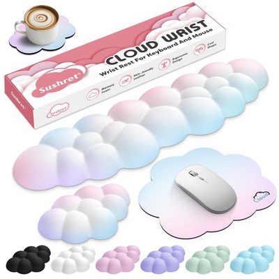 Cloud Wrist Rest for Computer Keyboard, 4-in-1 Memory Foam Leather Cloud Keyb...